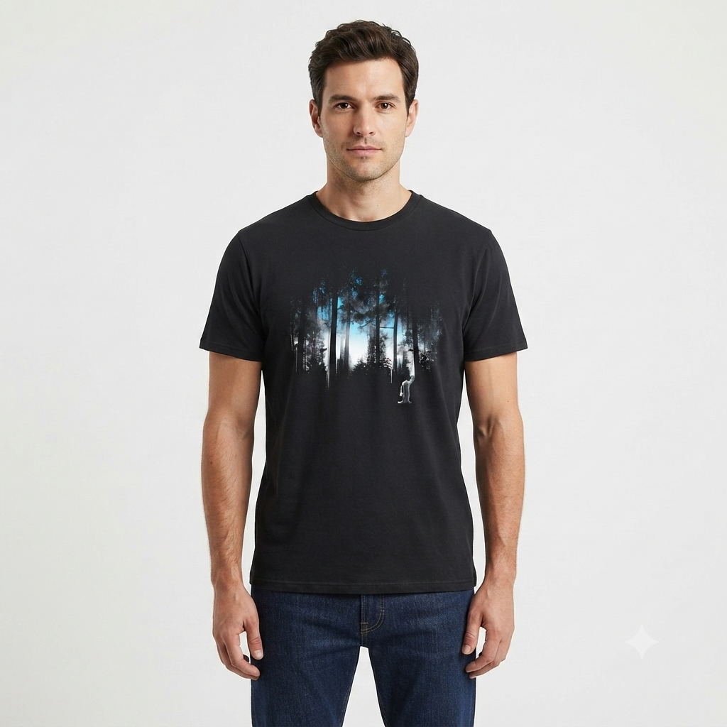 Graphic Printed Tee – Blue Forest